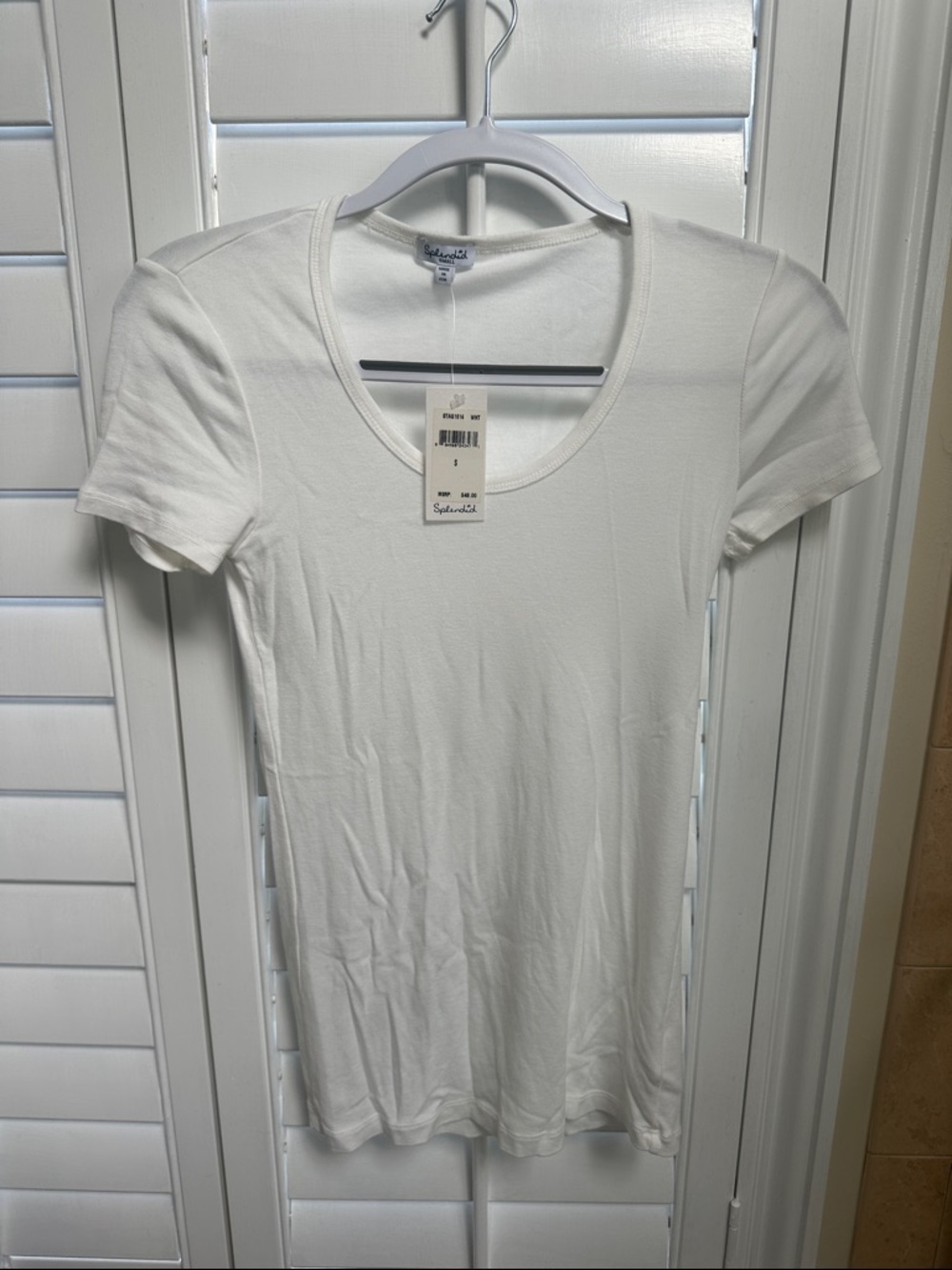 Splendid White Scoop Neck Short Sleeve Tee
